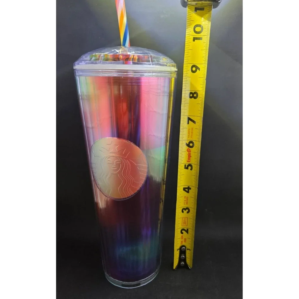 Starbucks Exclusive 2021 Rainbow Pride Kaleidoscope 24 oz Cold Cup Tumbler